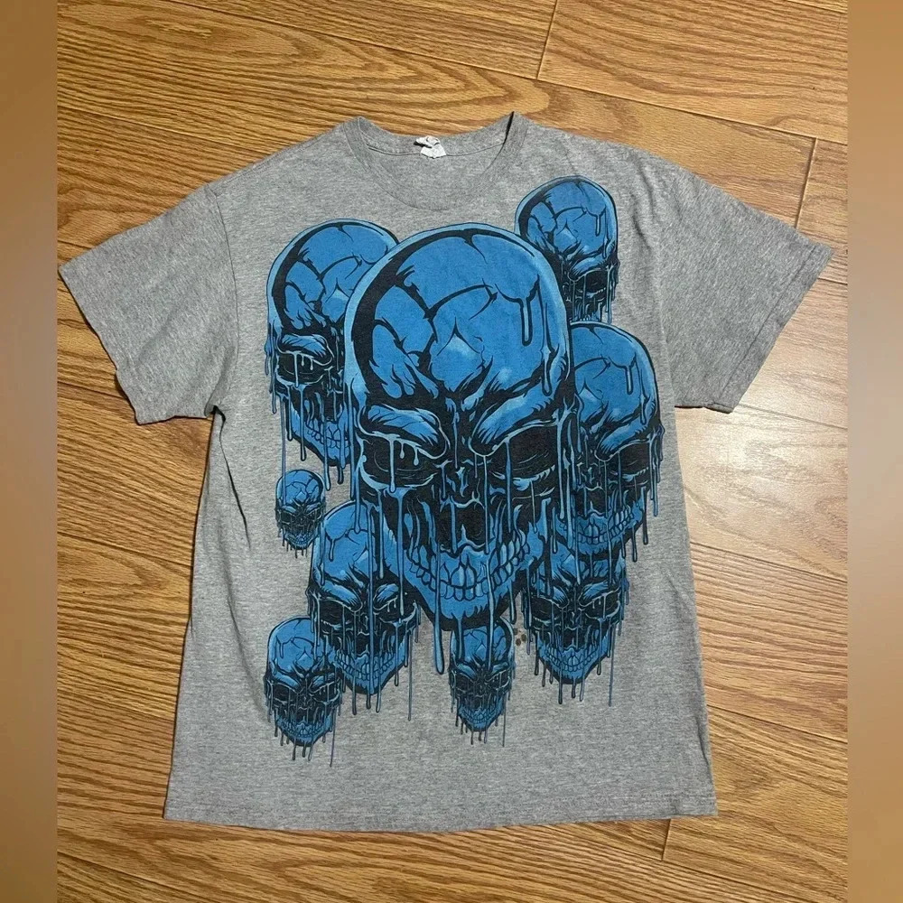 Vintage 90s Dripping Skulls Shirt Large